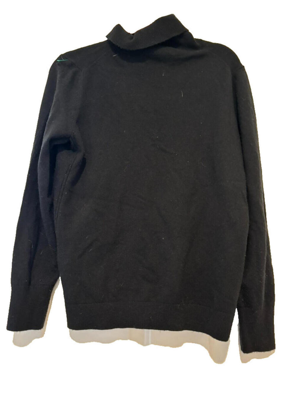 Banana Republic sz L black wool/cashmere blend turtleneck sweater preppy CC